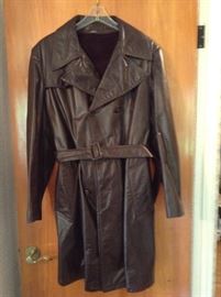 Men's long leather coat