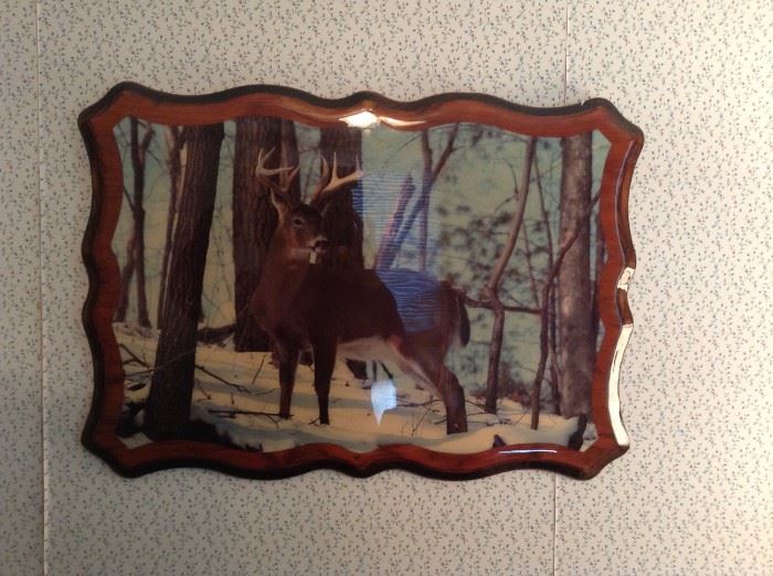 Deer pic mounted on wood