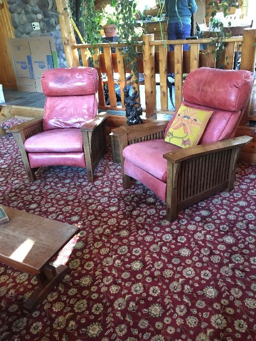 Stickley Mission style arm chairs