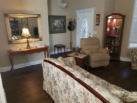Quality Furniture to include Sofa Table, Beautiful Sleeper Sofa, Curio Cabinet and more