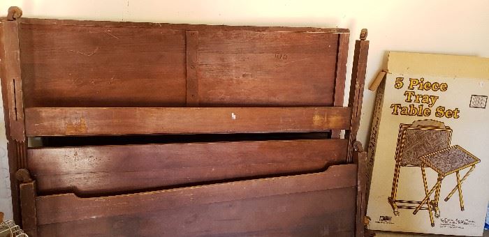 wood bed tv trays vintage