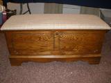 Beautiful Lane cedar chest, cloth top, excellent condition.