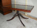 This antique table has a cut glass top, claw feet and is in great shape!