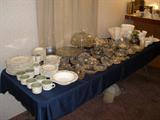 This sales has a lot of different glass ware, kitchen and very clean usable household merchandise.