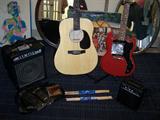 Fender Starcaster acoustic full size - new, Maestro by Gibson electric and amp - plus accessories -