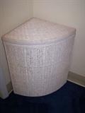 Wicker corner hamper/storage