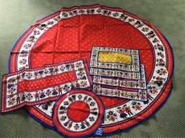 Swiss table cloth, table runner and place mate https://ctbids.com/#!/description/share/56300