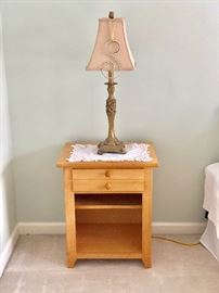 Bedroom suite with natural wood finish