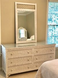 Fine Wicker Furniture, dresser, vanity bed