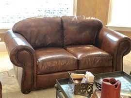 Leather love seat