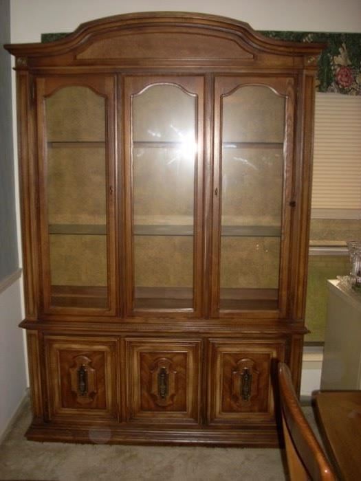 China Cabinet with interior light - also makes a great curio cabinet or bookshelf