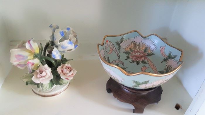 Decor Capodimonte Roses and Chinese bowl  