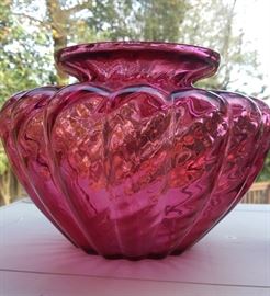 Rose colored glass one of several pieces