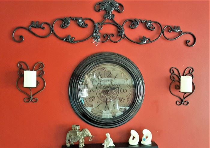 Wall art wrought iron  clock 