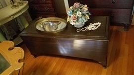 Cedar  Lined Mahogany Blanket Chest.