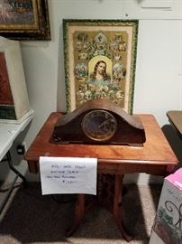 Antique table and clock