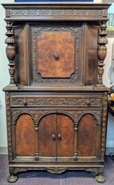 Gothic Bar/China Cabinet (mirrored inside)