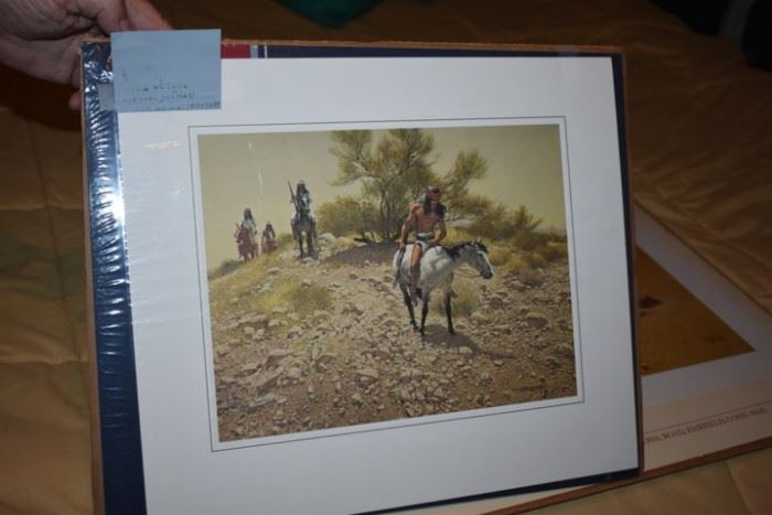 Art -"Apache Trackers" by Artist Frank McCarthy - Double Signed by the Artist - (909 of 1000) - with Cert of Authenticity