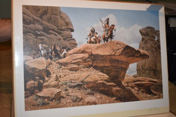 Art - "Hostiles" by Artist Frank McCarthy, Double Signature, (979 of 1000)
