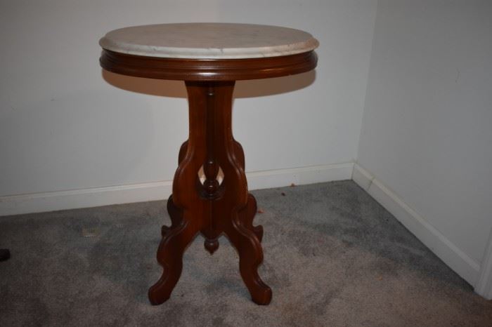 Round Marble Topped Victorian Table