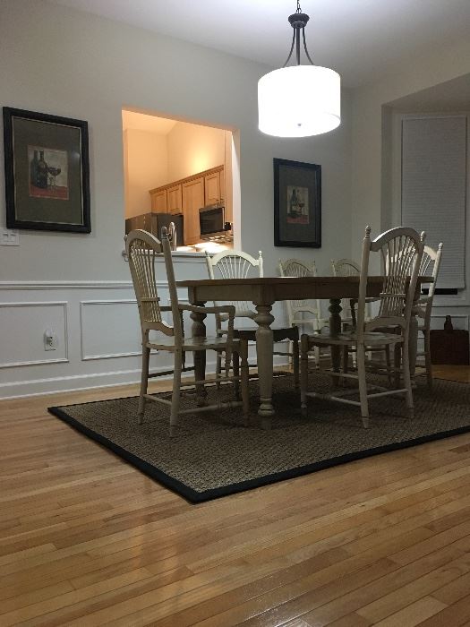 Drexel Table with 4 Chair & 2 Arm Chair—-2 Leaves
