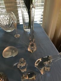 Signed Glass Bacarrat and Kosta Boda