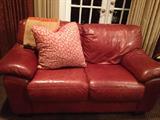 Leather love seat