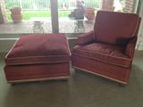 pair club chairs and ottoman