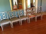 set antiqued white chairs