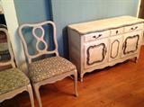 antiqued white small side board, server, great for a girls room, dining room or for a tv
