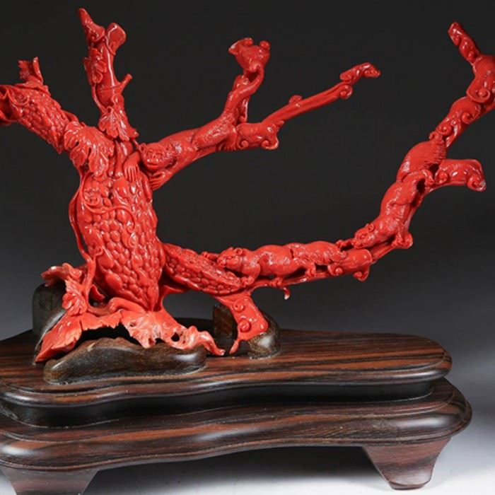 5223767: Chinese Carved Coral Branch