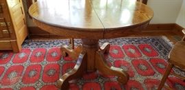 Oak Pedestal Table,  42" diameter 