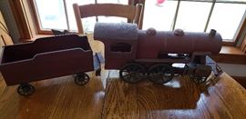 Antique Dayton Company friction toy hill climber/coal locomotive Ives Parlor Car #185 & "Hill Climber" Engine, ca 1887