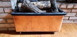 unique rectangular copper fire box reservoir with liner, 24 " x 12"