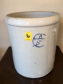 10 Gal Crock, #10 Stamped in Blue Star