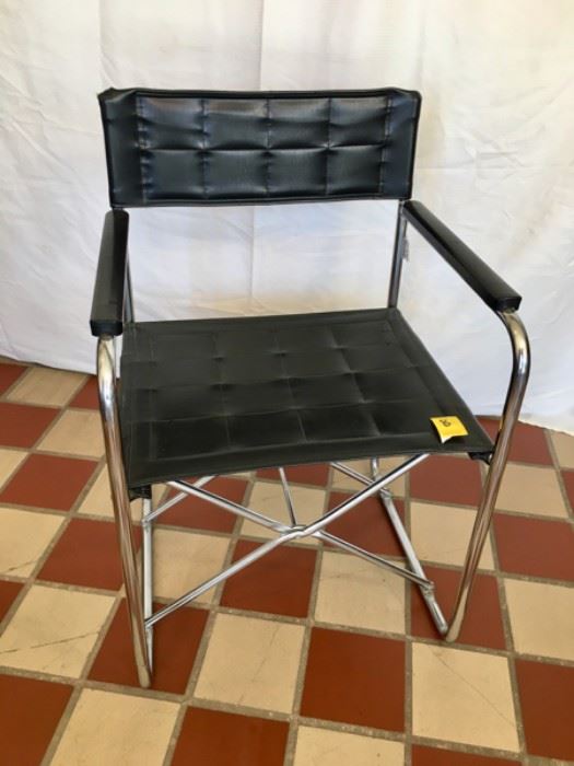 Vintage Black and Chrome Director Chair