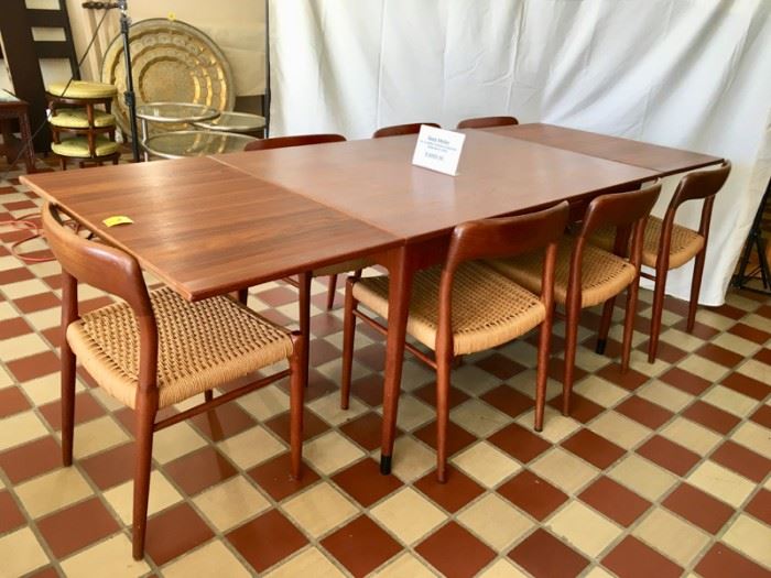 Niels Moller Table with 7 Chairs, Denmark