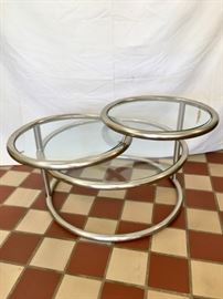 Art Deco Glass and Chrome Accent Table