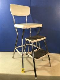 Costco Stool, White Vinyl