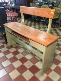 Pipe Organ Bench from Blountstown, Florida, Solid Oak