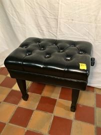Paul Jansen and Son Mfg. Co. Adjustable, Tufted Black Vinyl Concert Bench with Black Satin Legs