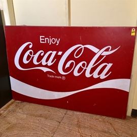 Large Metal Vintage Coca Cola Sign
