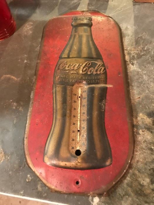 Vintage 1937 Coca Cola Thermometer Advertising Sign 17"X 7" Inches
