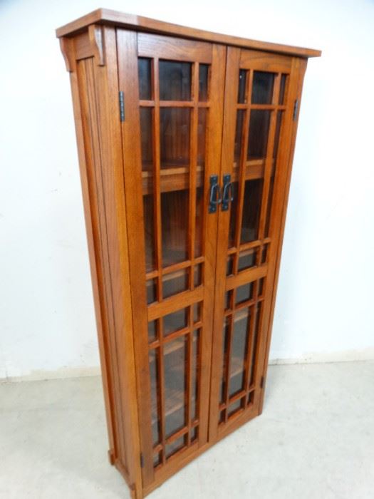 Prairie Style Glass Door Small Bookcase or DVD