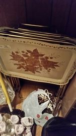 mid century tv trays