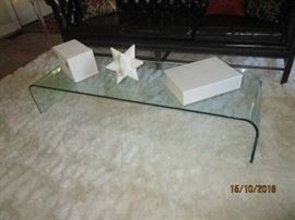 Ponte style waterfall glass curved coffee table