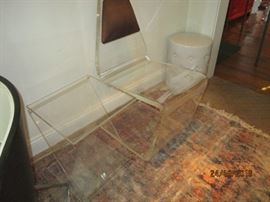 Acrylic modern chair and end table