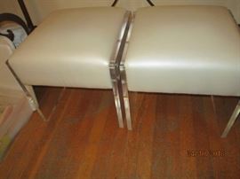 Leather and chrome foot stools