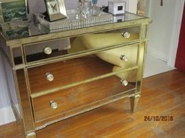 Silver colored front chest