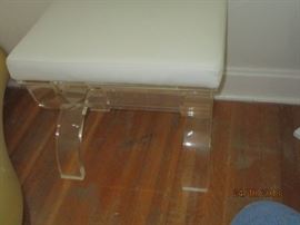 Acrylic and leather stool